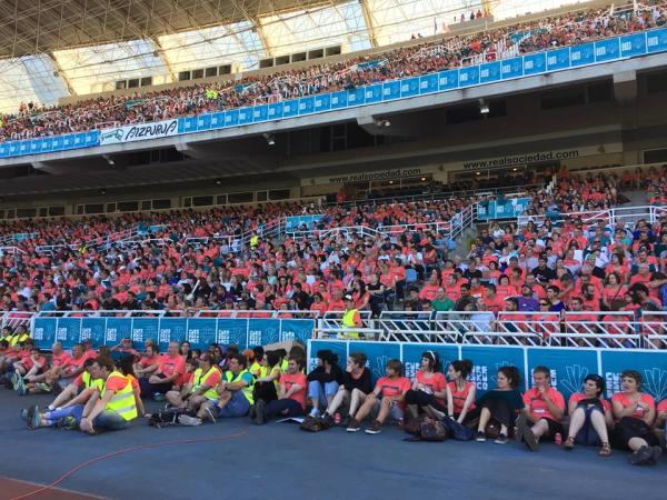 Estadio anoeta san sebastian le 21 juin 2015 avec anne etchegoyen